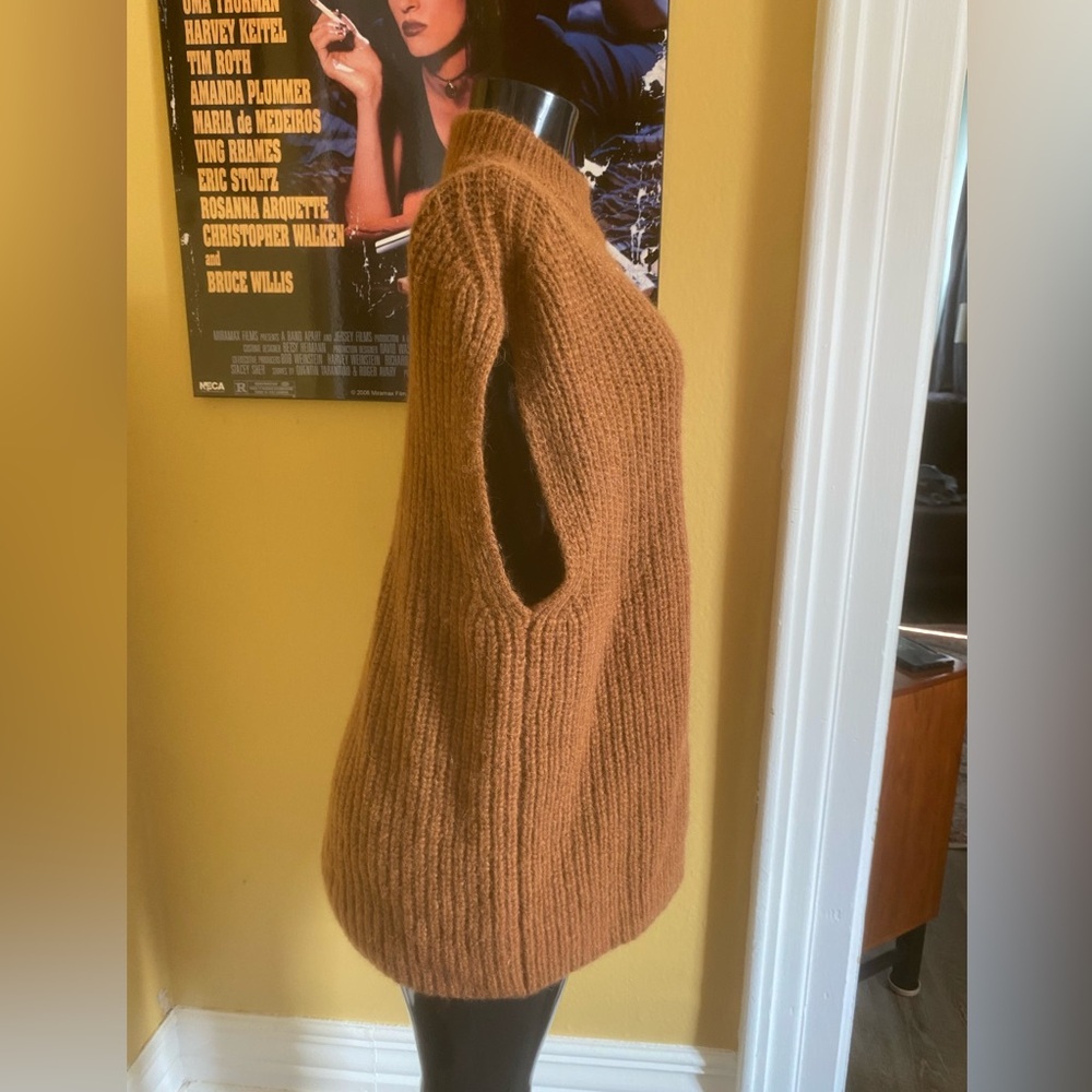 Brown Chunky Knit Cowl Neck Sweater - Picture 2 of 4